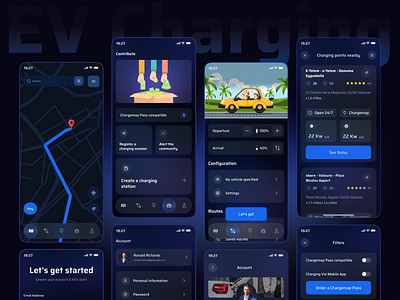 Ev Charging Mobile App account app ui automobile car charging charging station electric car ev ev charging ev charging app ev charging mobile app ev station login map mobile app mobile ui profile route shasanko das tesla