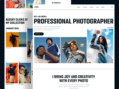 Photographer Portfolio Website clean ui design home page landing page personal portfolio photography photography landing page portfolio rifath stock photos ui web web design website website design wild life photography