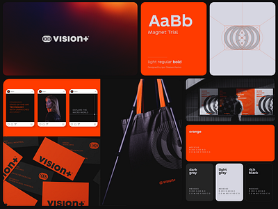 VISION+ visual identity adobe illustrator branding figma graphic design logo microscope motion graphics science