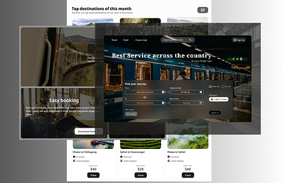 Train website branding landing page train website ui