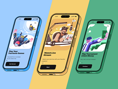 Onboarding - Esports Tournament App clean design gaming illustration interaction lottie motion onboarding design trending design ui ui design ux war94