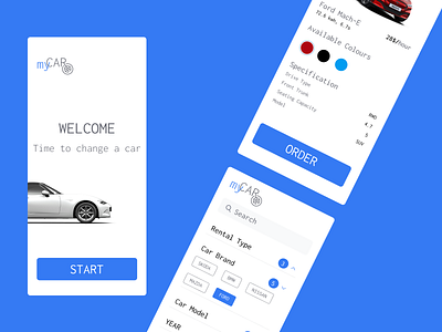 My Car car rental cars design figma design graphic design powerapps ui