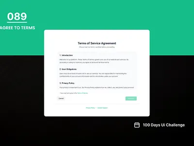 DAY-089 AGREE TO TERMS 100 days ui 100days 100daysofui agree to terms app design application design daily ui challenge design figma terms and conditions terms conditions ui ui design user interface ux web design website website design