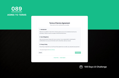 DAY-089 AGREE TO TERMS 100 days ui 100days 100daysofui agree to terms app design application design daily ui challenge design figma terms and conditions terms conditions ui ui design user interface ux web design website website design