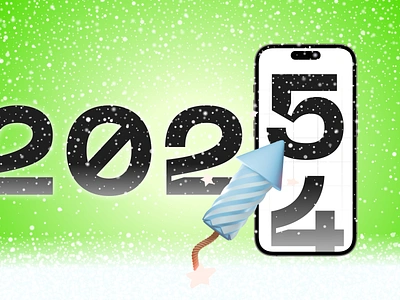 Happy New Year 2025! 3d android app design ios mobile mobile app new year product design ui ux vector