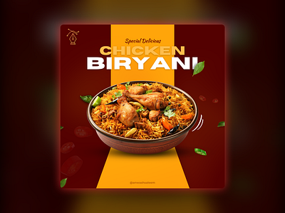 Food Post Design - Chicken Biryani branding food graphic design post