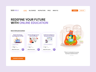 Online education website concept concept design education figma ui ux web design