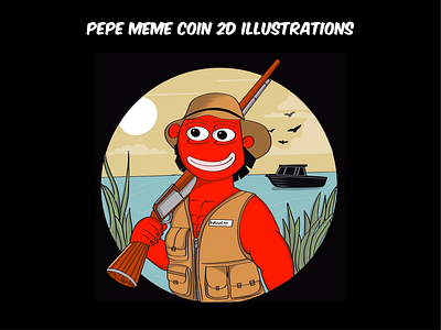 pepe 2d illustration 2d illustration coin crypto logo meme memecoin ui