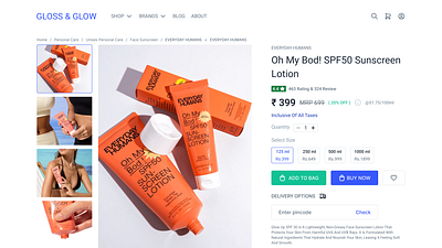 Ecommerce Product detail Page Design.. 3d animation branding design dribbble e commerece figma graphic design illustration logo motion graphics productpage ui userinterface