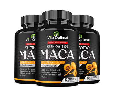 maca dietary supplement label design amazon listing images