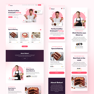 Cake Online Shop | Responsive Design app branding cake graphic design online store responsive store ui user experince ux