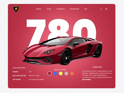 🏎 Lamborghini Landing Page animation graphic design landing page mobile app ui uiux ux web animation web design