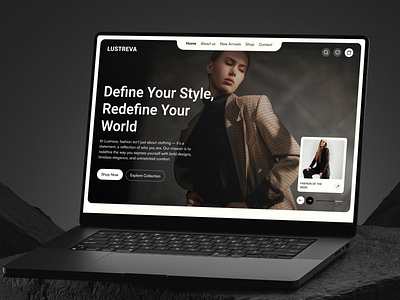 Modern Elegance - Lustreva Landing Page clothing brand dreses ecommerce ecommerce shop fashion home page landing page luxury style man fashion modern design online market selling shoping style ui ui design ux ux design webdesign women fashion