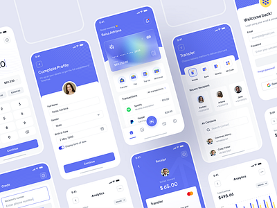 Paychain - Finance & Bank App UI Kit bank branding clean design finance illustration logo motion profile smooth transfer ui uidesign ux