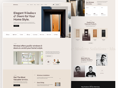Windzai - Windows & Doors Company Website branding creativewebdesign figmadesign landingpage minimaldesign nocode nocodedevelopment product design shots templatedesign ui uikit uiuxdesign uiuxdesignservice webdesign webflow website theme website ui websitedesign websitedevelopment