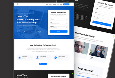 Webinar - Landing Page branding chart ui design designer landing page logo securetrading trading uiux web design