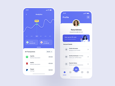 Paychain - Finance & Bank App UI Kit bank branding clean design finance illustration logo motion smooth ui uidesign ux