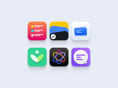 Preview of some icons that I worked for Mac OS app icon card design icon card management icon chat box app icon creative icon design figma figma app icon design icon design icon design inspiration mac os app icon mac os icon mobile app icon design science app icon task manager icon wallet icon