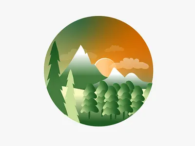 Landscape🌲 illustration illustrator nature sunset