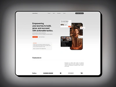 Coach Website—Hero Design coach course framer hero section newsletter template ui web design website