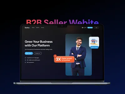 B2B Ecommerce Seller's Landing Page design ui uiux web website website design