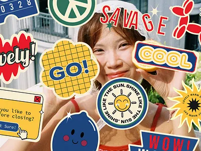 26 Retro Sticker pack animation design graphic graphic design illustration illustrator retro retro sticker stickers
