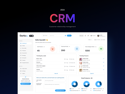 CRM dashboard design ui uiux website website design