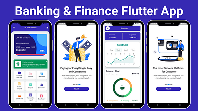 Banking & Finance Flutter App Template UI Kit flutter template flutter ui kit secure banking app