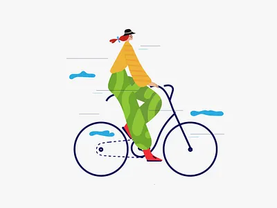 🚴🏼‍♀️ bike girl illustration illustrator