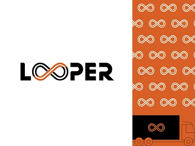 Logo Design for Looper 2d art art design brand branding design digital digital art graphic design identity branding illustration logistics logo minimal modern orange wordmark