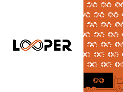 Logo Design for Looper 2d art art design brand branding design digital digital art graphic design identity branding illustration logistics logo minimal modern orange wordmark