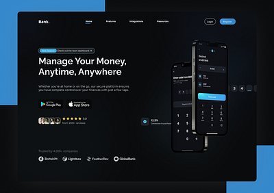 Mobile Banking Website Design app banking business figma finance fintech mobile app product design ui uiux userinterface web design website