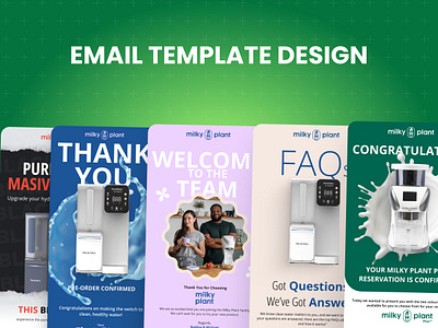 Email Designs: Milky Plant (Part 1) brand branding dailyui device email email design email template email ui figma graphic design illustration klaviyo klaviyo email design logo marketing milk milky plant template ui ui design