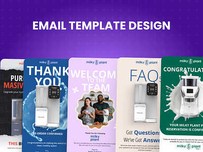 Email Designs: Milky Plant (Part 2) brand branding dailyui design email email design email marketing email template email ui figma graphic design growth illustration klaviyo klaviyo email logo marketing milk template design ui