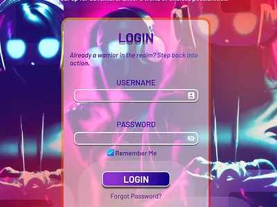 Gaming Login Page UI 3d gamingui graphic design loginui practice design student work ui