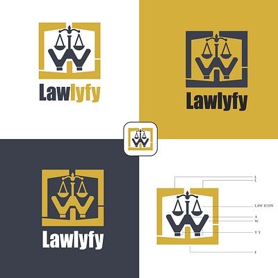 Lawlyfy is a IP law firm company logo ip law law law logo