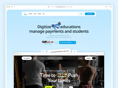 UzakPT: Landing Page for Digital PT Platform app cta design faq features fitness frequently asked questions gym hero hosting interface landing landing page pricing pt reviews saas ui ux vertical