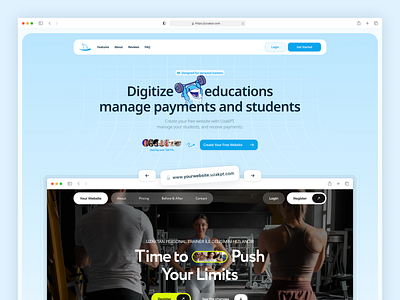 UzakPT - Landing Page for Digital PT Platform app cta design faq features fitness frequently asked questions gym hero hosting interface landing landing page pricing pt reviews saas ui ux vertical