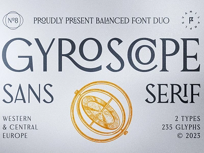 Gyroscope Sans & Serif Font Duo accented beautiful classic classy display elegant gyroscope sans serif font duo ligatures logo multilingual opentype regular sans sans serif type web