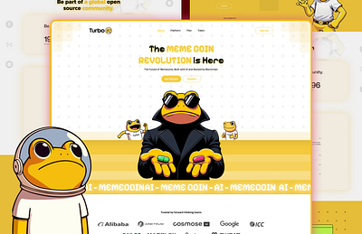 Meme coin Landing page re-design [Turbo] 3d animation crypto meme design graphic design meme meme coin meme coin development meme coin home page meme coin landing page meme coin token website meme coin ui design meme coin website meme fan meme token meme ui memecoin template redesign webflow website