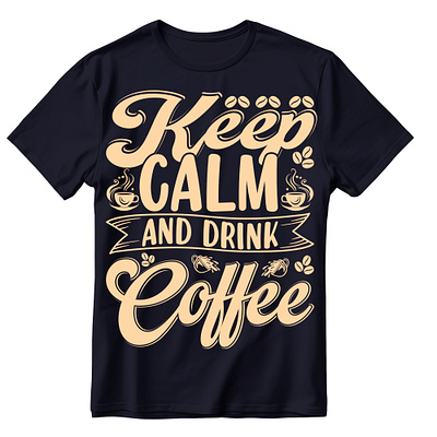 Coffee T-Shirt Design clothing coffee t shirt design drink graphic design graphic t shirt illustration meechandies print on demand shirt t shirt design typography