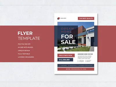 Template House For Sale Real Estate Flyer promotion