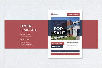 Template House For Sale Real Estate Flyer promotion