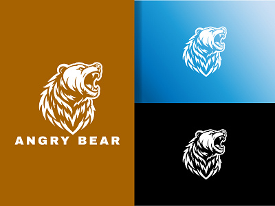 Angry Bear Logo agency alcon logo america angry bear logo animals bear head bold coaching cool flight freedom head illustration outdoor ui ux vector wild