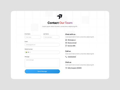 Contact Us Page UI design ui uiux web website website design