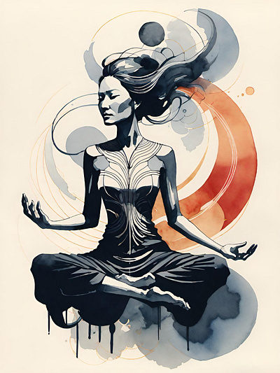 Keep your focus focus focused illustration meditate meditation mindful mindfulness watercolor yoga