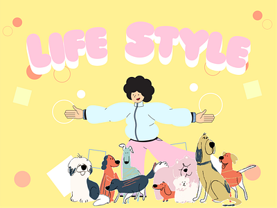 Life Style adobe illustration animals dogs fun graphic design illustration playfull