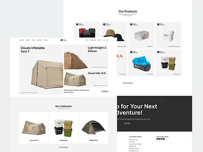 Mobigarden 🏕️ - Clean Design black white clean landing page clean section exploremore landing page outdoor gear outdoor landing page outdoor section tent landing page ui outdoor