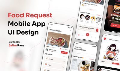 Food Request Mobile App! cooking app food app food delivery food panda food request food tracking ui