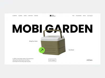 Mobigarden 🏕️ - Bold Hero bold hero bold outdoor branding first page outdoor green highlight hero hero outdoor hero section ice box landing page landing page landing page idea landing page outdoor outdoor outdoor gear outdoor page outdoor section outdoorfun redesign ui ux